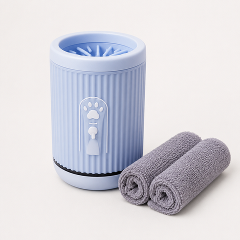 Milo's 2-in-1 Pet Paw Washing Cup with 2 Super Absorbent Drying Towels